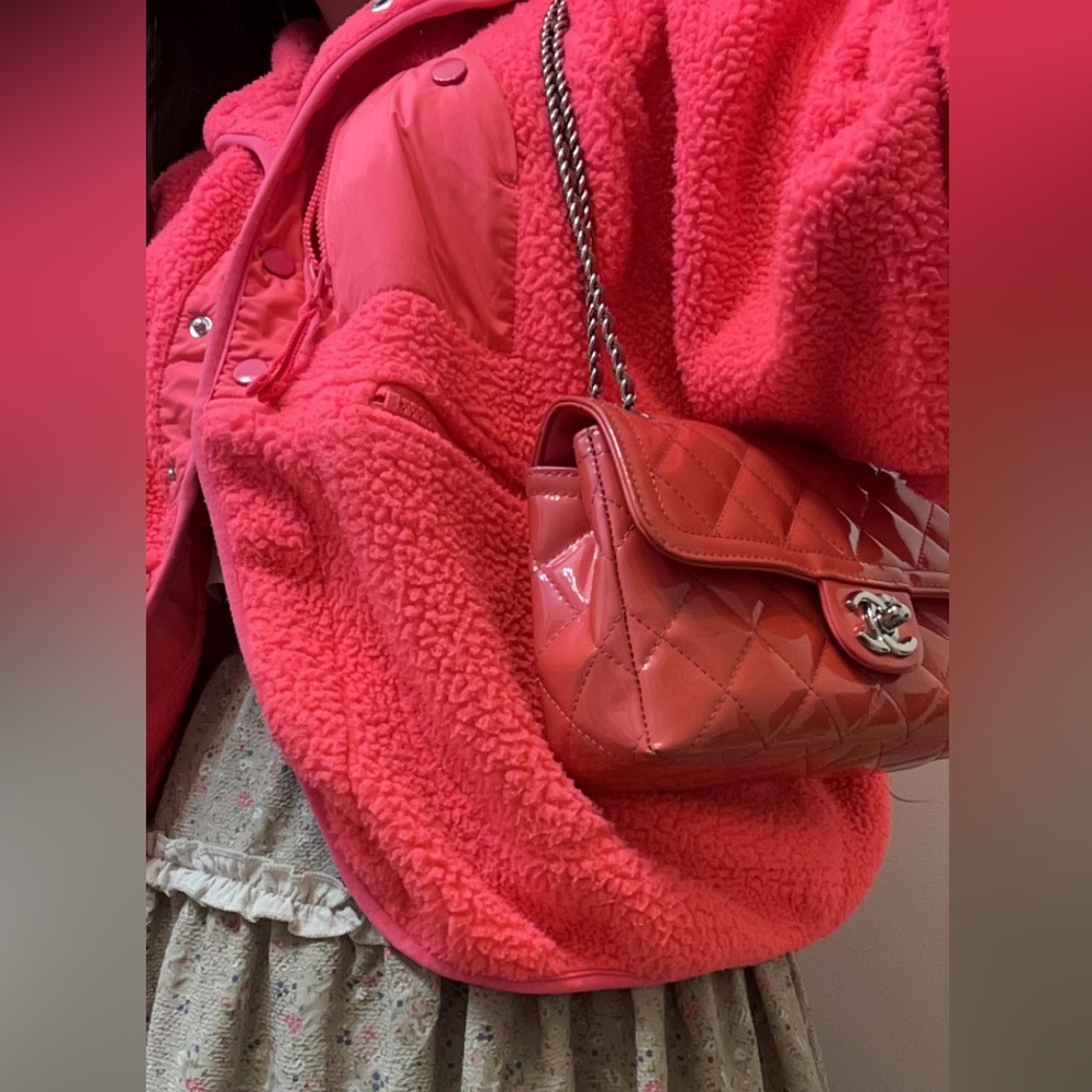 Coral pink hit the slopes free people jacket